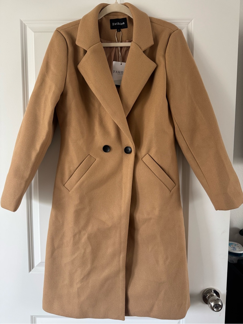 Camel Wool-Blend Long Coat - Women's